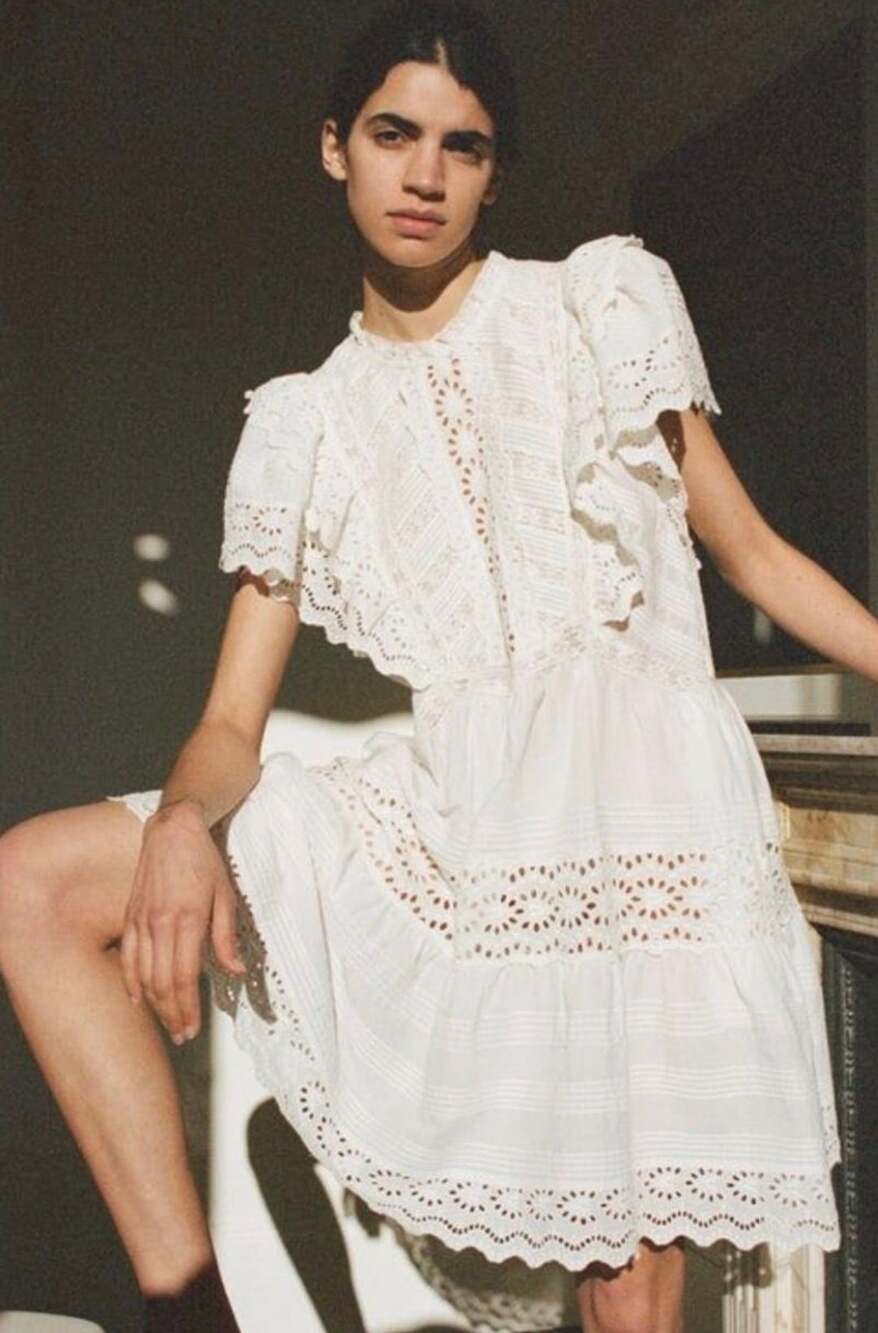Sea New York Georgina Eyelet Tunic Dress White Cotton